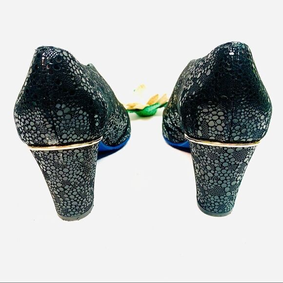 5028 Artisan Crafted Black Sparkle Textured Cut Out Ankle Bootie 6.5 - Picture 4 of 12